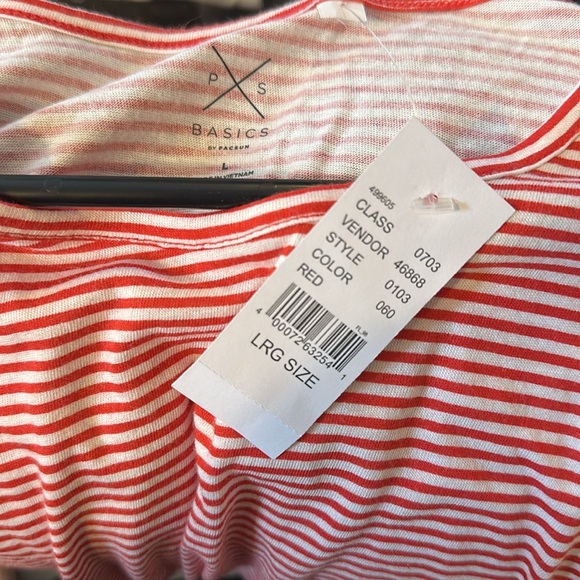 PacSun Basics red and white striped tee size L new with tags - Picture 3 of 5